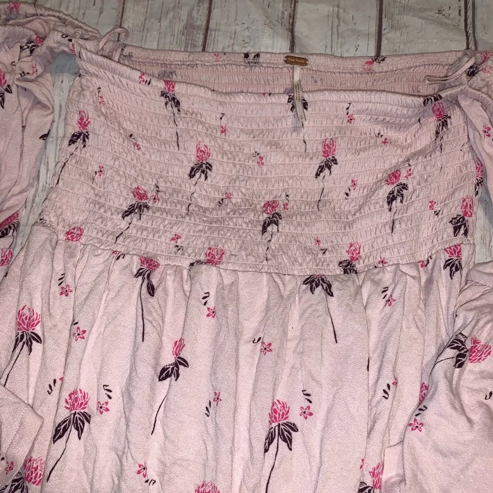Free People “Lana” babydoll floral tunic top S